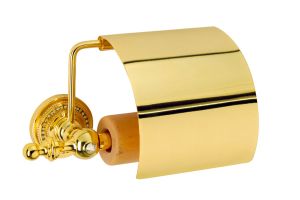 Держатель для туалетной бумаги Boheme Imperiale с крышкой, золото