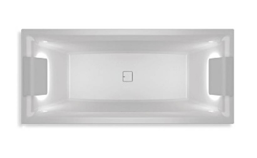 Фото Ванна акриловая Riho Still Square 180x80 светодиоды и подголовник с расположением на 2-х сторонах