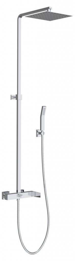 Фото Душевая стойка Belbagno ARL-DOCM-CRM со смесителем для ванны, верхним и ручным душем