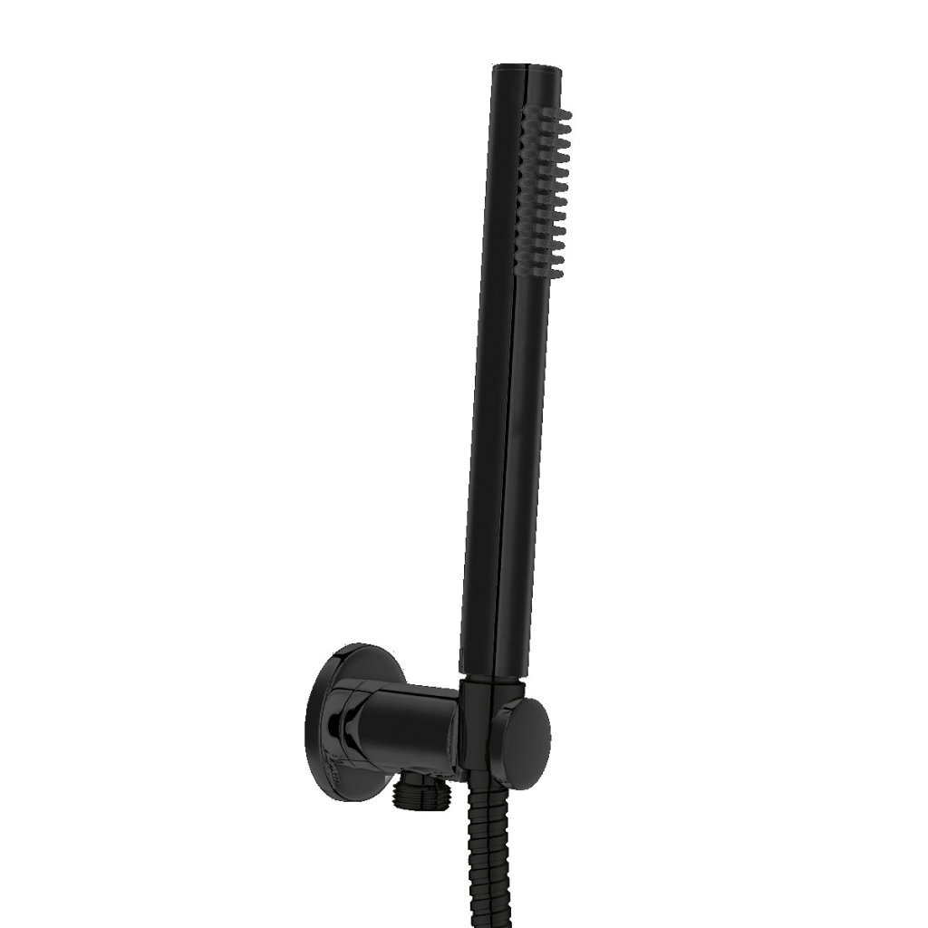 Фото Ручной душ Cezares CZR-DEFA3-NOP со шланго и держателем, черный матовый