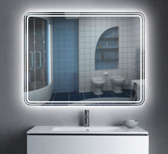Фото Edelweiss 600*800.111 Зеркало с подсветкой SuperLed(холодной) и кнопочный выключатель
