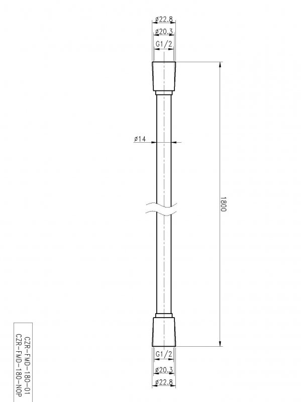 Дополнительное фото №1 Душевой шланг Cezares CZR-FMD-180-01 PVC, длина 1,8 м, хром