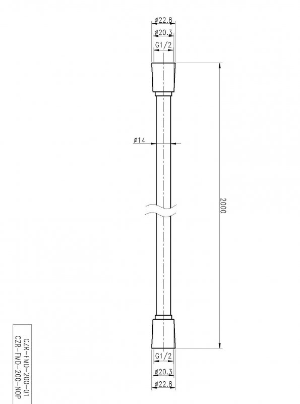 Дополнительное фото №1 Душевой шланг Cezares CZR-FMD-200-01 PVC, длина 2 м, хром