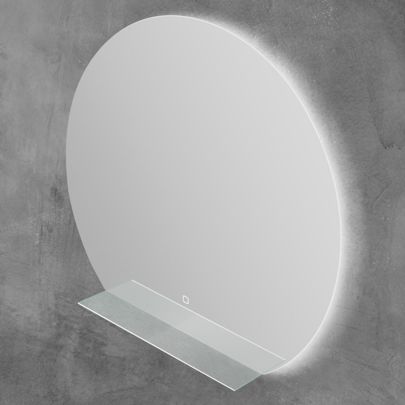 Дополнительное фото №5 Зеркало Belbagno с встроенным светильником и сенсорным выкл. с полкой Ø1000