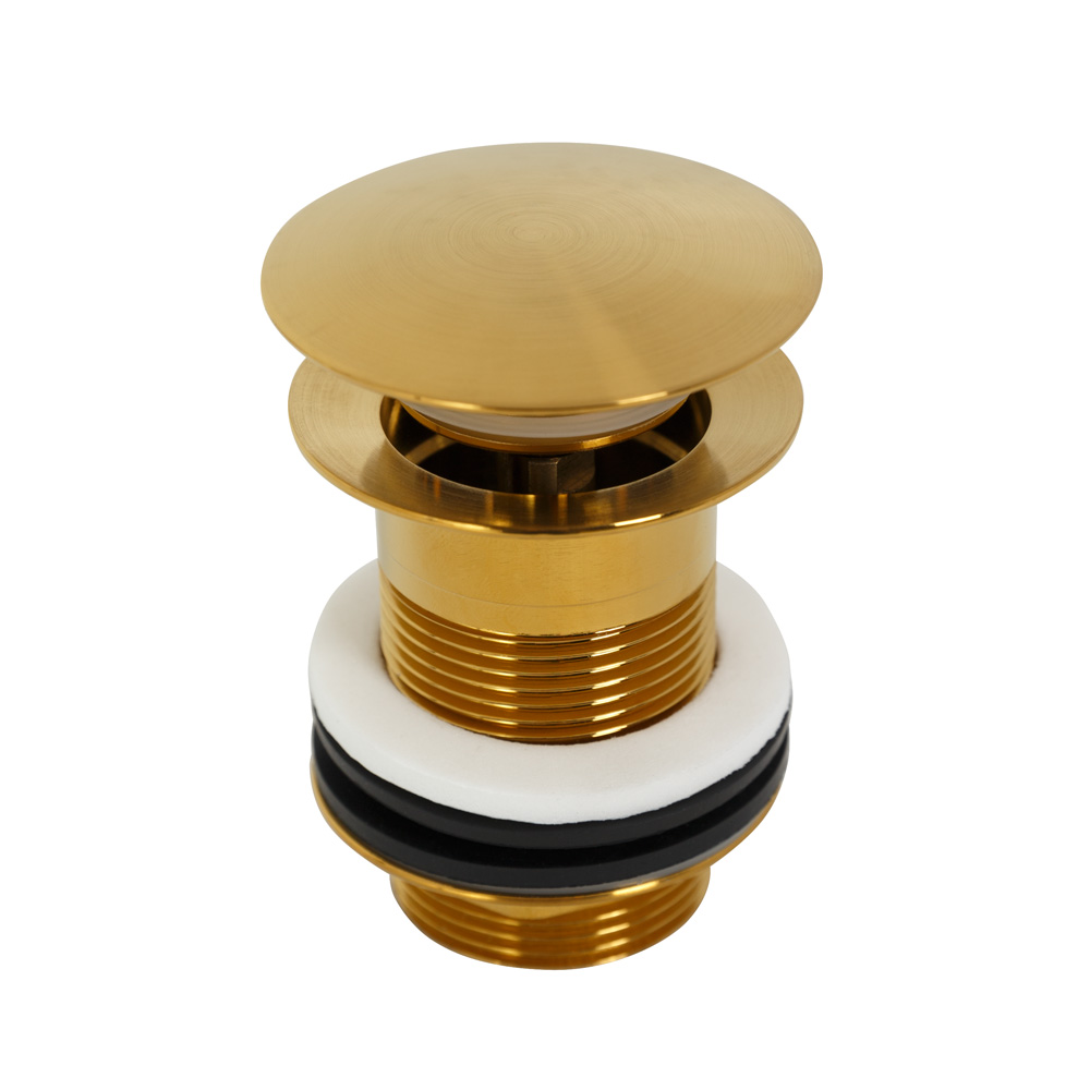 Фото Донный клапан Cezares ECO-SC-BORO с системой "Клик-клак" без перелива, брашированное золото