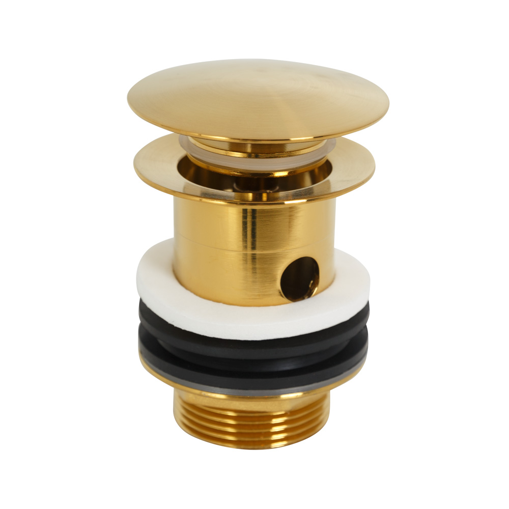 Дополнительное фото №2 Донный клапан Cezares ECO-SAT-BORO с системой "Клик-клак" с переливом, брашированное золото