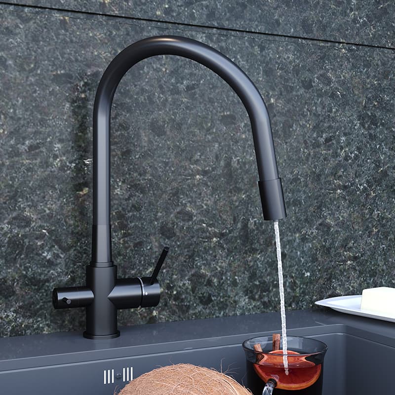 Дополнительное фото №2 Смеситель Elghansa KITCHEN Pure Water 56F5216-Black для кухни (для фильтра) с гибким изливом
