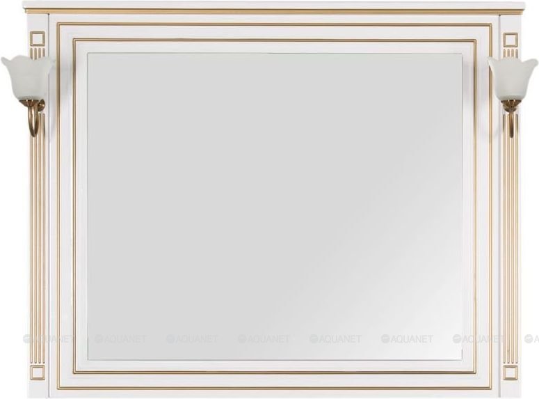 Дополнительное фото №1 Зеркало Aquanet Паола цв.белый/патина золото