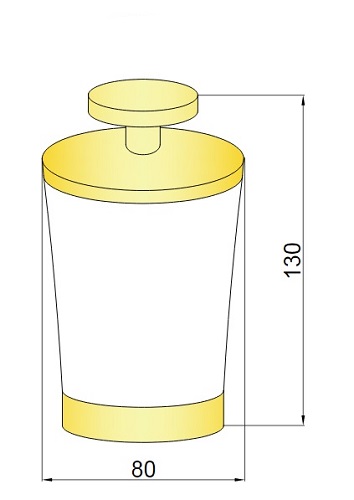 Дополнительное фото №1 10215 стакан для ватных дисков \ золото (BOHEME)