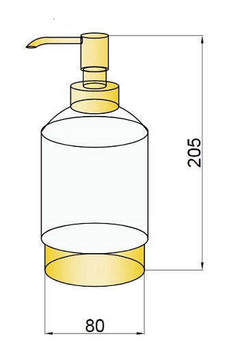 Дополнительное фото №1 10222 дозатор для жидкого мыла настольный \ круглый, золото (BOHEME)