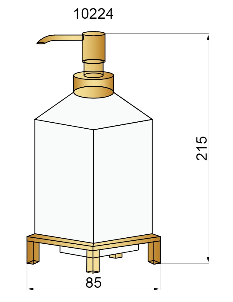 Дополнительное фото №1 10224 дозатор для жидкого мыла настольный \ квадратный, бронза (BOHEME)