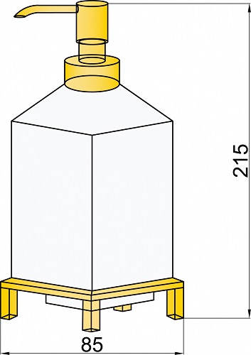 Дополнительное фото №1 10225 дозатор для жидкого мыла настольный \ квадратный, золото (BOHEME)
