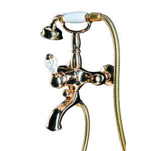 Смеситель для ванны Boheme Crystal 283-CRST с душевым комплектом, золото