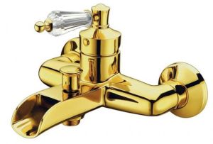 Смеситель для ванны Boheme Vogue 213-SW золото c прозрачным swarovski