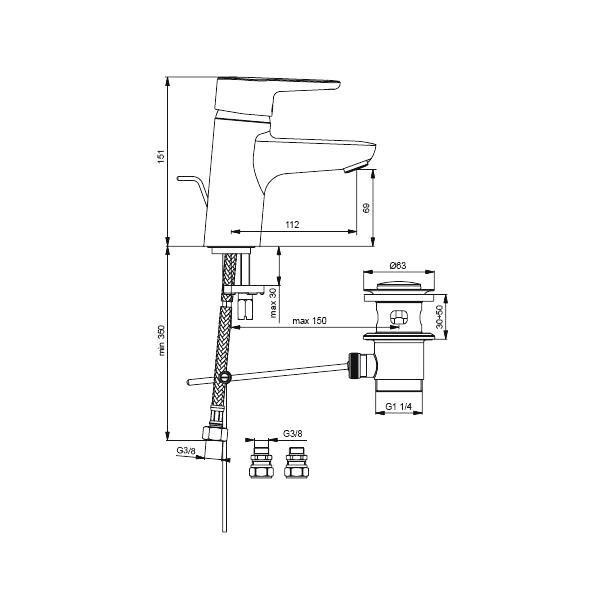 Дополнительное фото №1 Смеситель для раковины Idel Standard B9914AA