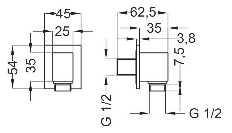 Дополнительное фото №1 Настенное соединение для душего шланга AC007CRSC (ZIPPONI)