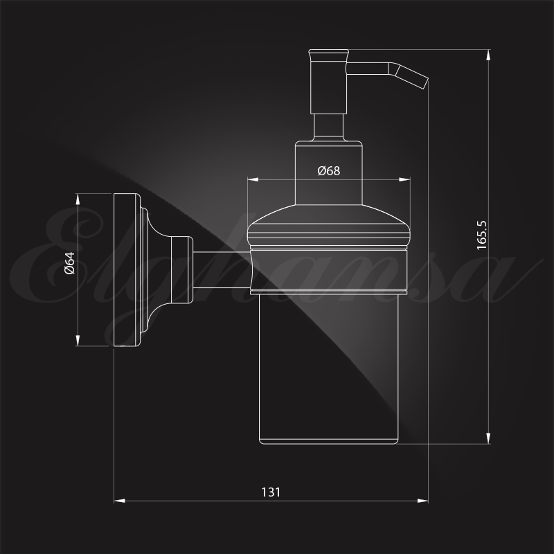 Дополнительное фото №2 Дозатор для жидкого мыла Elghansa CARRINGTON CRG-470-New стекло, хром