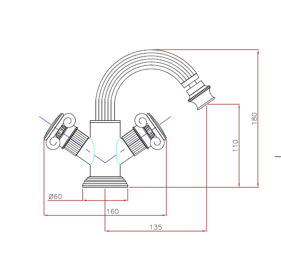 Дополнительное фото №1 Смеситель для биде Cezares OLIMP-BS2-03/24-Sw золото