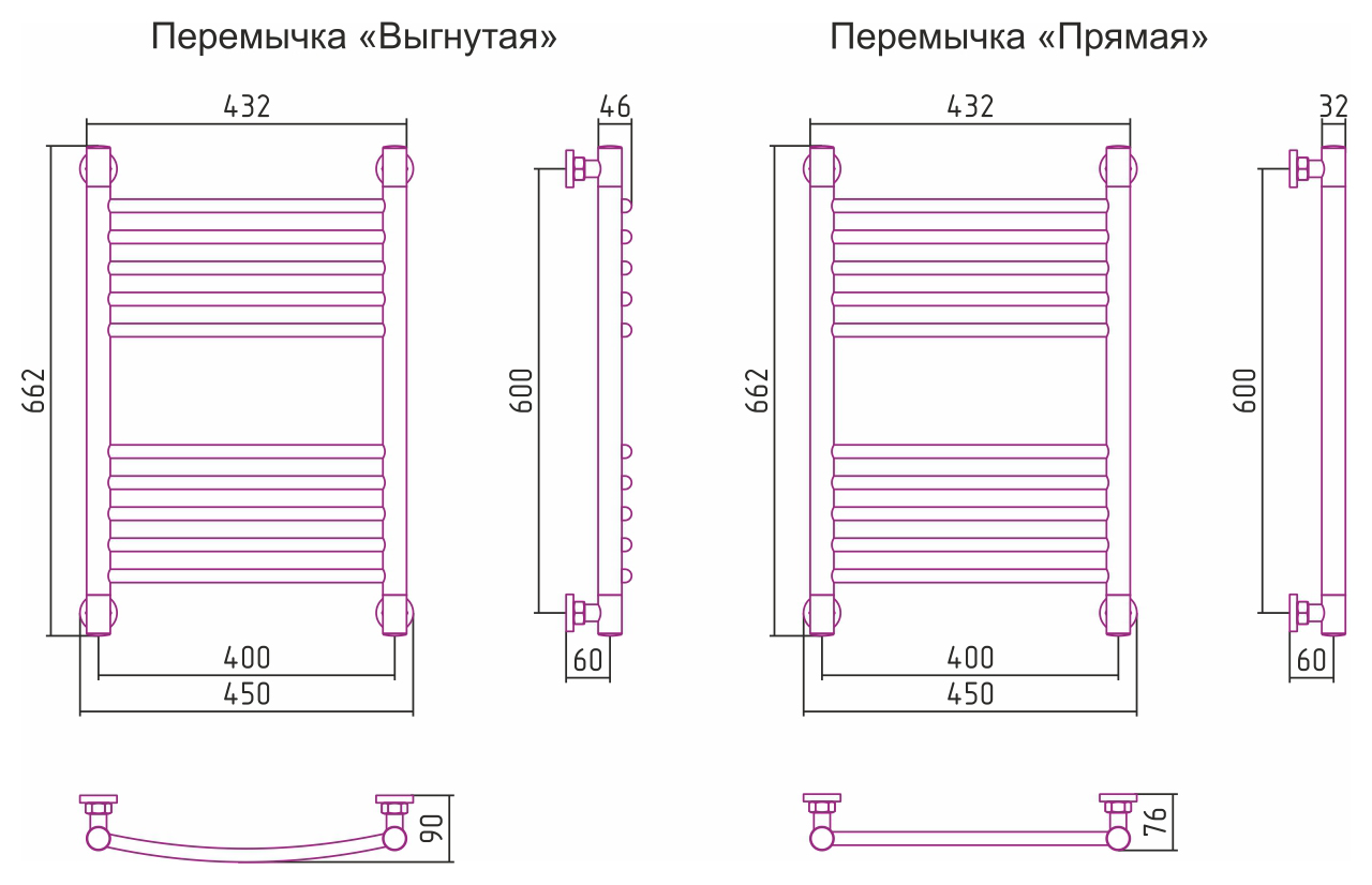 Дополнительное фото №1 Сунержа ДР "Богема+" прямая 600х400 (Без покрытия)