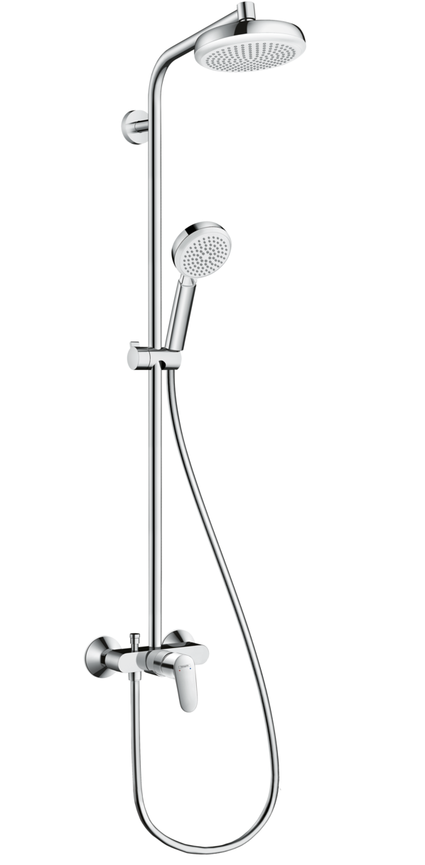Фото Душевая система Hansgrohe Crometta 160 1jet Showerpipe со смесителем, белый/хром