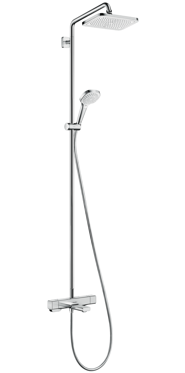 Фото Душевая система Hansgrohe Crometta E 280 1jet Showerpipe с термостатом для ванны