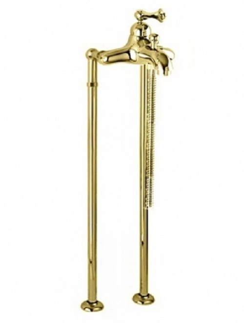 Фото Напольный смеситель для ванны Cezares MARGOT-VDPM-03/24-M золото, ручка золото