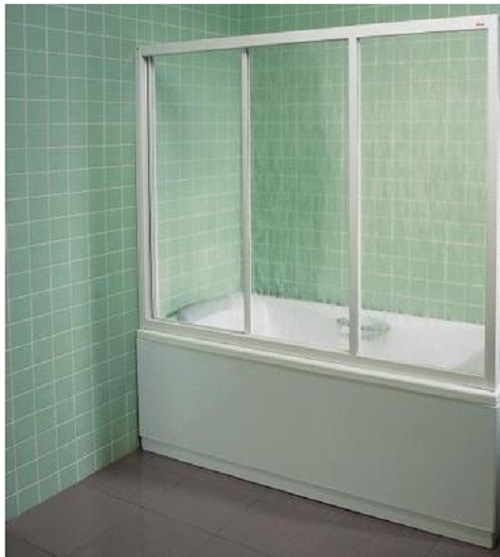 Фото Шторка для ванны ravak AVDP3-120 белая / транспарент