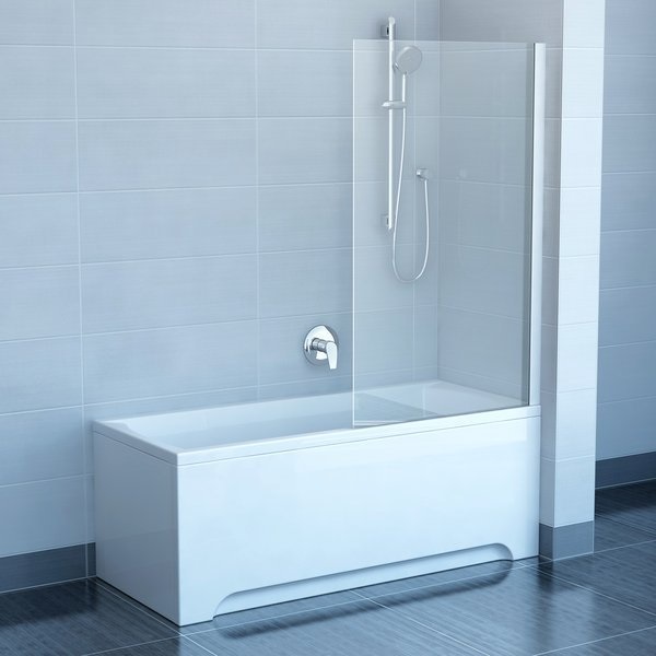Фото Шторка для ванны ravak PVS1-80 блестящая / транспарент