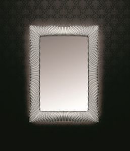 Зеркало прямоугольное, с подсветкой, серебро 80*120