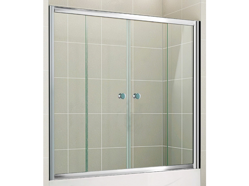 Фото Шторка на ванну Cezares Pratico 150x140 профиль хром стекло прозрачное