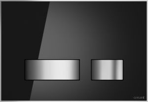 Смывная клавиша Cersanit P-BU-MOV/Blg/Gl Movi стеклянная, чёрный глянец