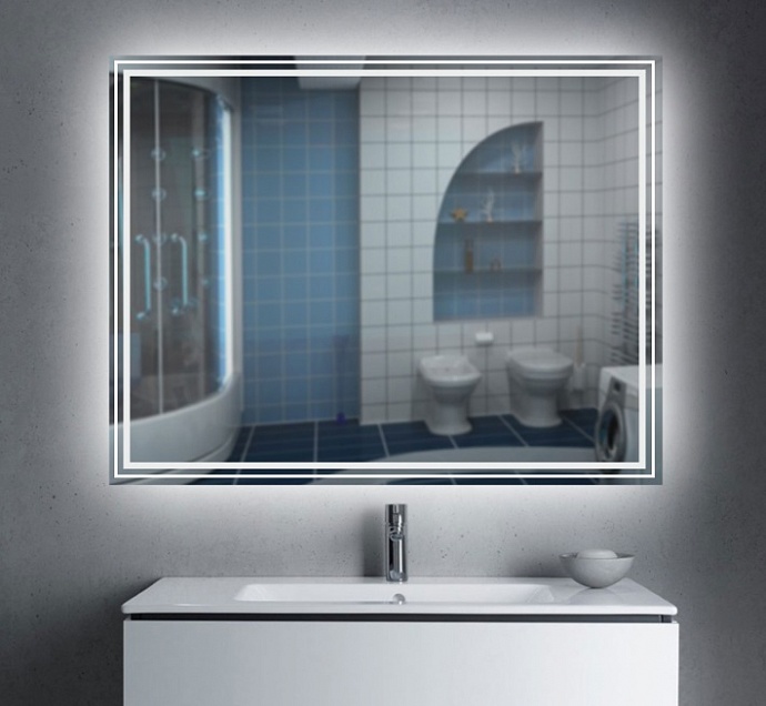 Дополнительное фото №2 Flamingo 650x800.200 Зеркало с подсветкой SuperLed(холодной), нет выключателя (напрямую на общий вык