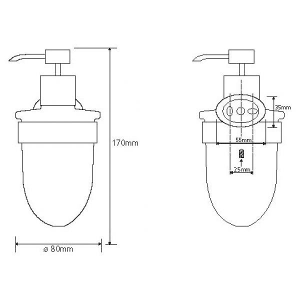 Дополнительное фото №1 OVAL Мыльный дозатор с держателем (BEMETA)