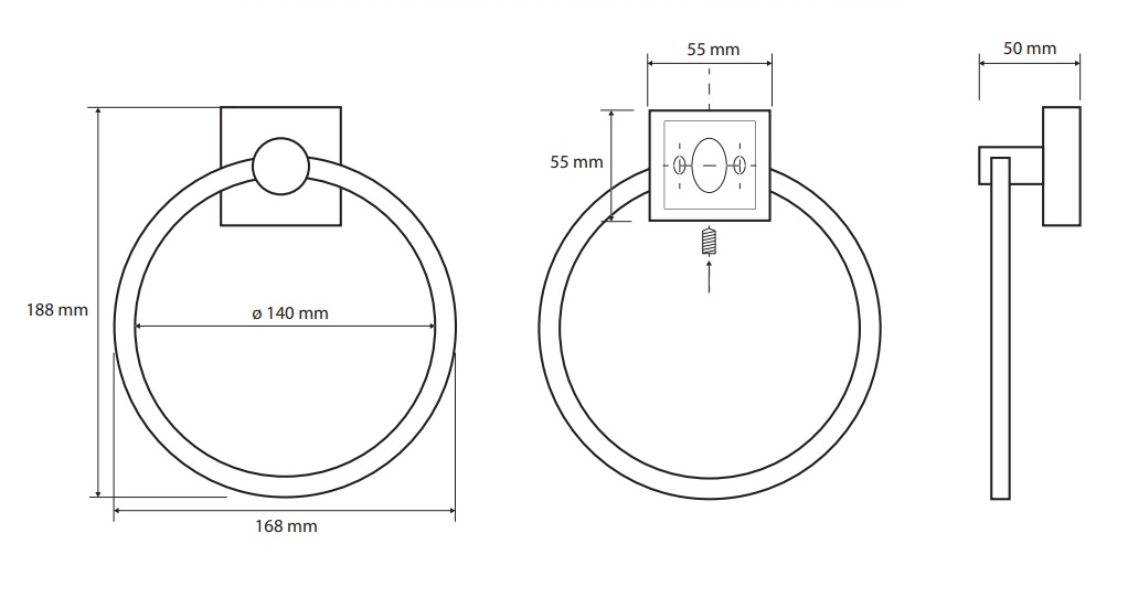 Дополнительное фото №1 BETA Кольцо для полотенец 168х188х50 мм (BEMETA)