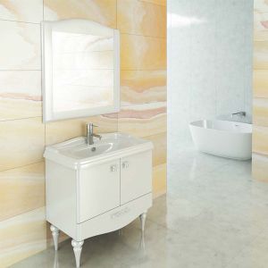 Зеркало Comforty Монако-80 белый глянец
