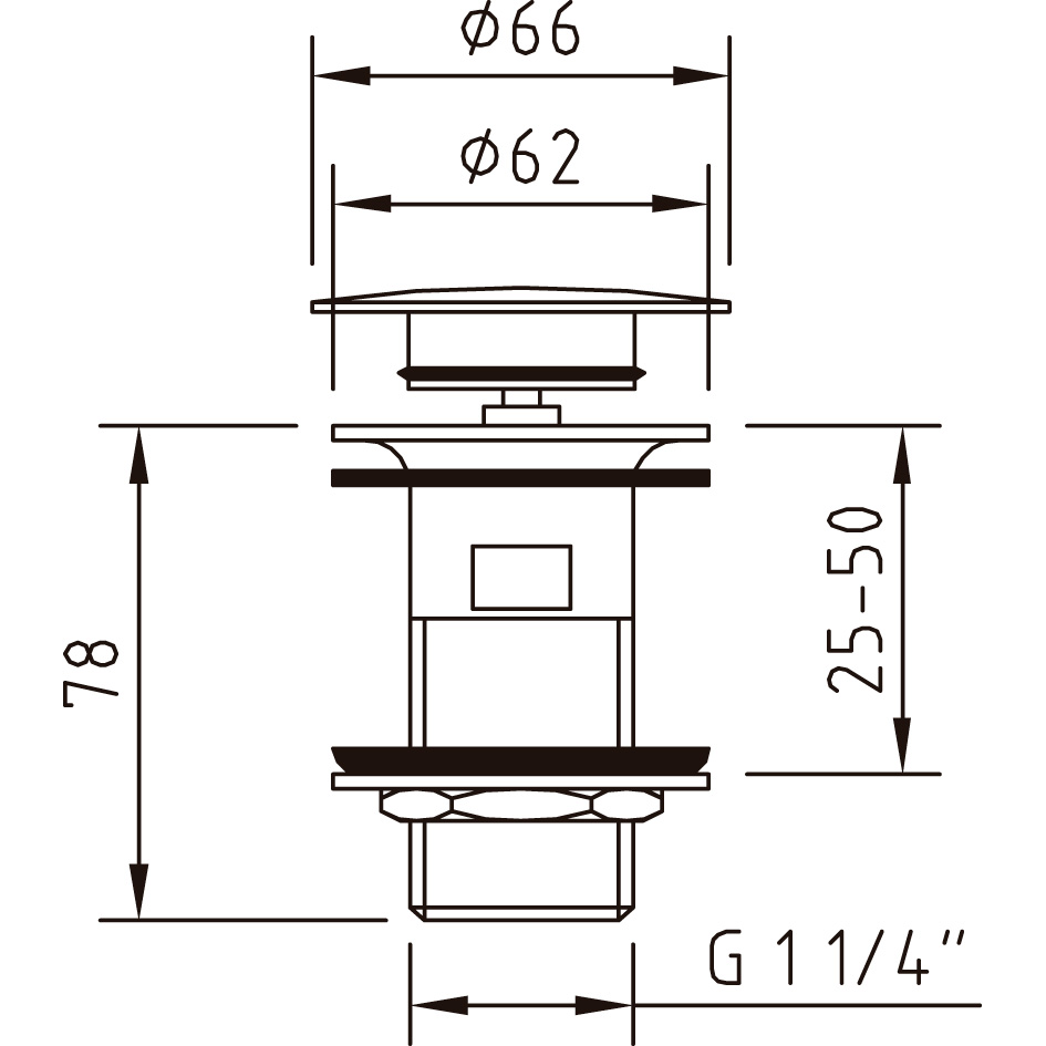 Дополнительное фото №1 Донный клапан Clever Vela 96255 с переливом, хром