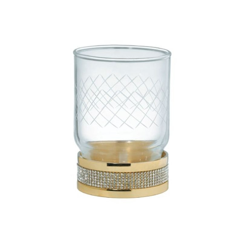 Фото 10931-G Настольный стакан для зубных щёток ROYALE CRISTAL GOLD \ золото (BOHEME)