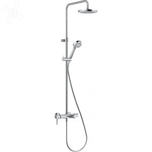 Душевая стойка Kludi LOGO DUAL 6808305-00 со смес. для ванны и душа, верхний душ, ручной душ, хром