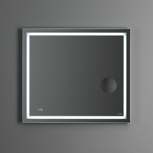 Универсальное зеркало с контурной Led-подсветкой, часами и косметическим зеркалом, 80 см AM PM Gem