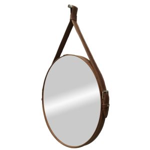 Зеркало Aqwella Ритц D500 на ремне из натуральной кожи коричневого цвета
