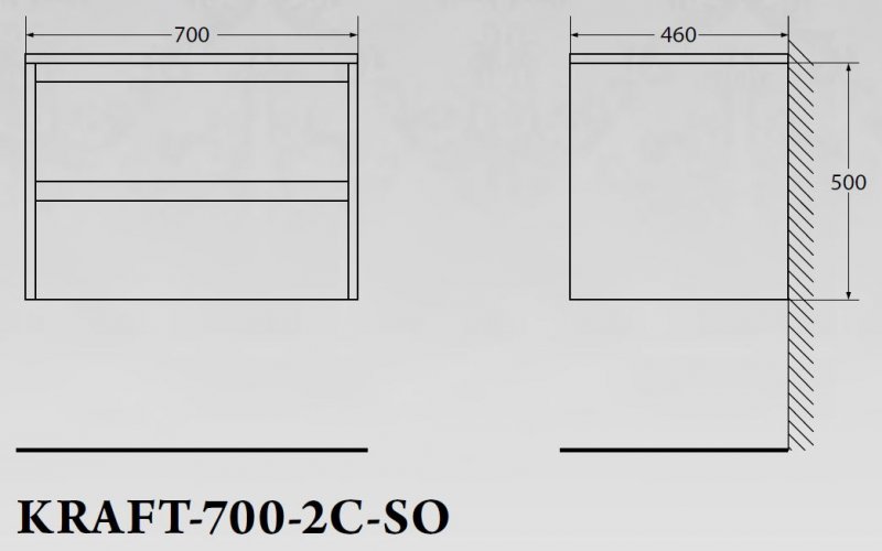 Дополнительное фото №2 Тумба Belbagno Kraft 70*46 Rovere Nebrasca Nature 2ящ. с раковиной