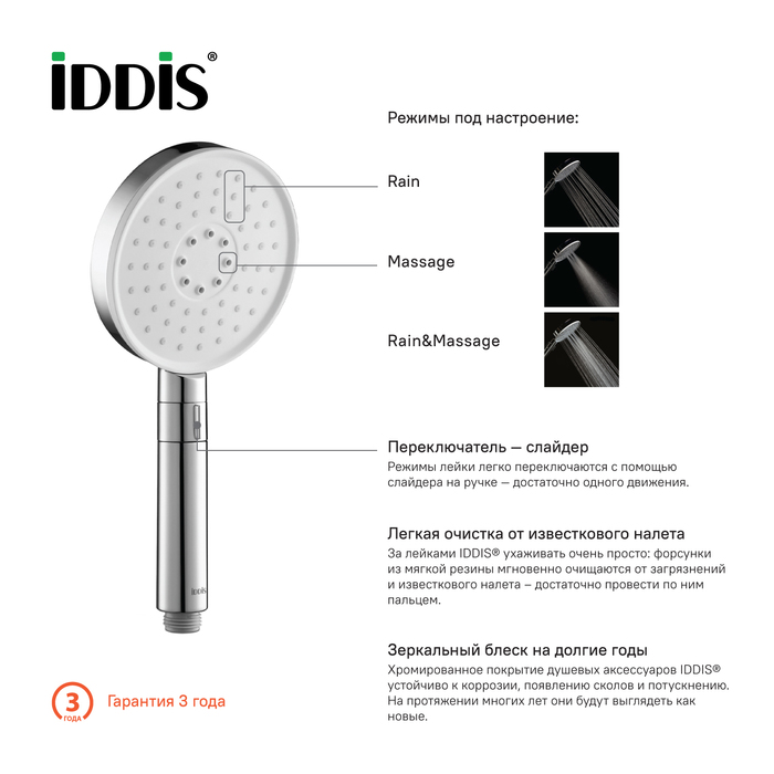 Дополнительное фото №3 Лейка для душа, Swipe, SWI3F00i18 Iddis