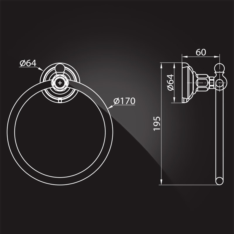 Дополнительное фото №1 Полотенцедержатель-кольцо, диаметр 17 см (ELGHANSA)