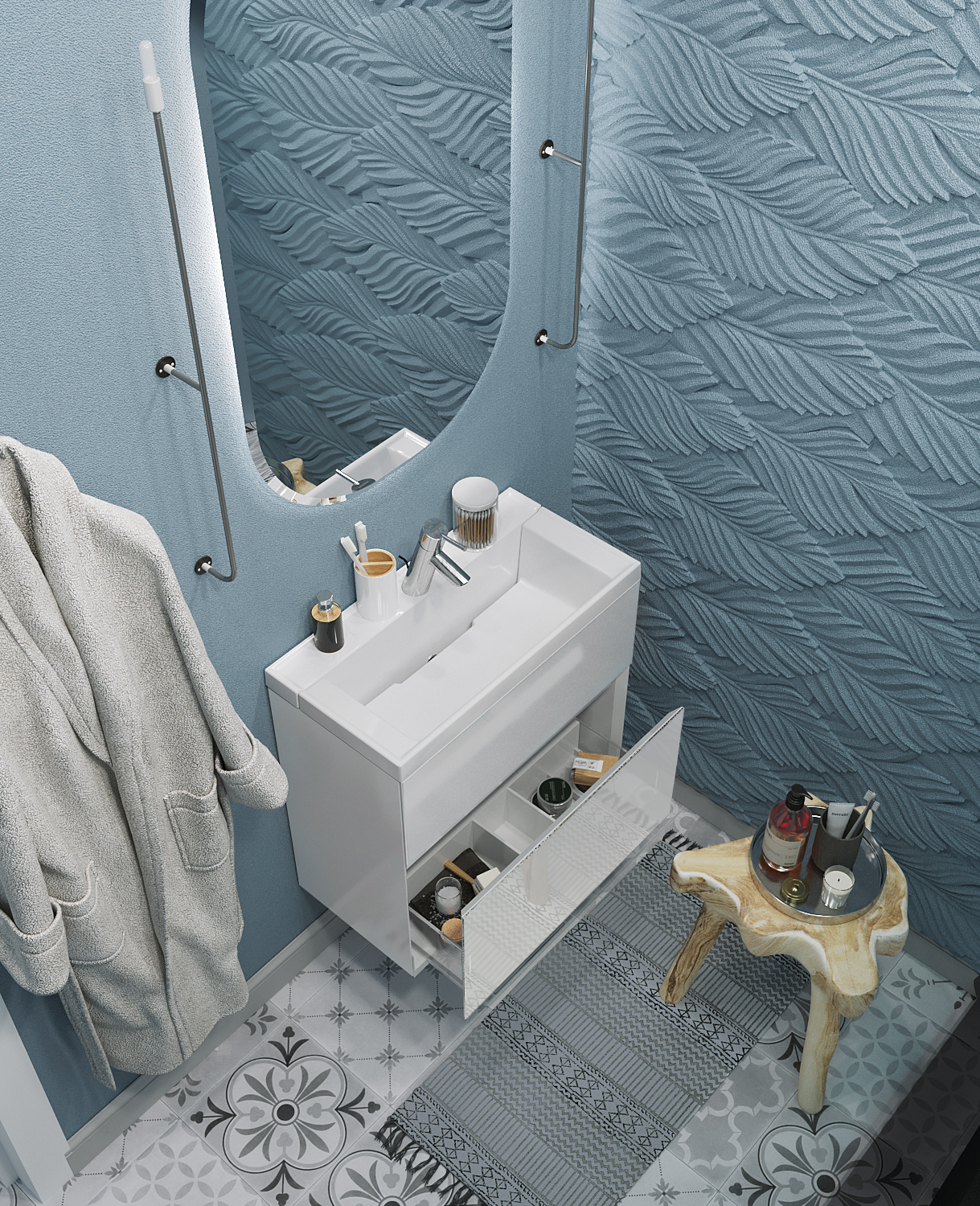 Дополнительное фото №2 Тумба 1Marka Bumble 60П 1ящ. с раковиной
