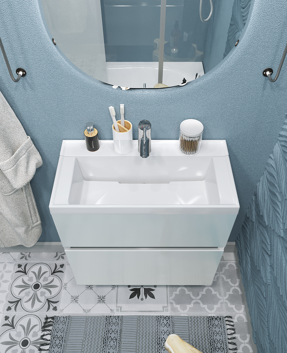 Дополнительное фото №6 Тумба 1Marka Bumble 60П 1ящ. с раковиной