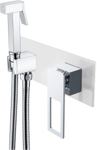 Гигиеническая лейка со смесителем Boheme Q White Chrome