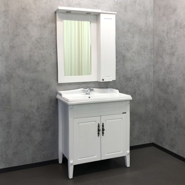 Дополнительное фото №1 Зеркало-шкаф Comforty Палермо-80 белый глянец