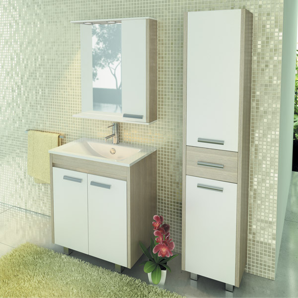Фото Тумба Comforty Тулуза-75 сосна лоредо с раковиной Quadro 75