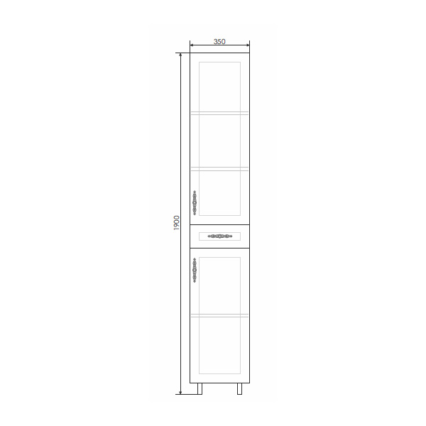 Дополнительное фото №2 Шкаф-колонна Comforty Севилья-35 слоновая кость
