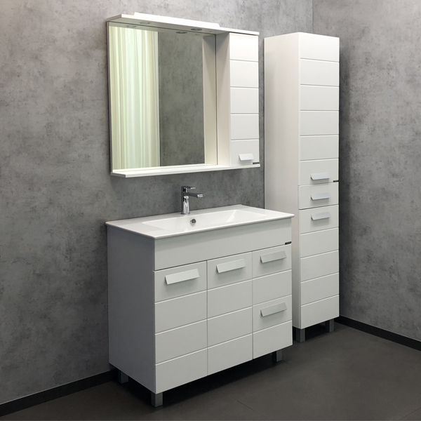 Дополнительное фото №4 Тумба Comforty Модена М 90 белая с раковиной Quadro 90 